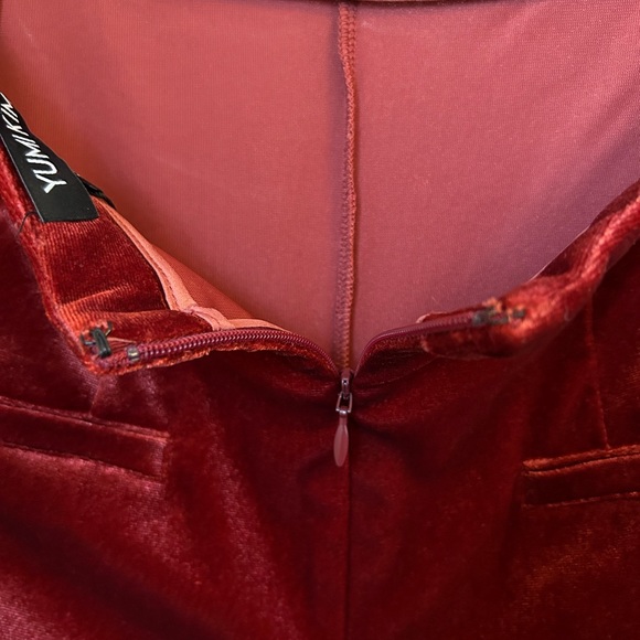 Yumi Kim. City Slicker Velvet Pants. Brick Velour. Medium - Picture 12 of 15